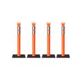 Montour Line Orange Delineator Post with Base, 45 In, 4 Pack DL1-OR-10-KT-4